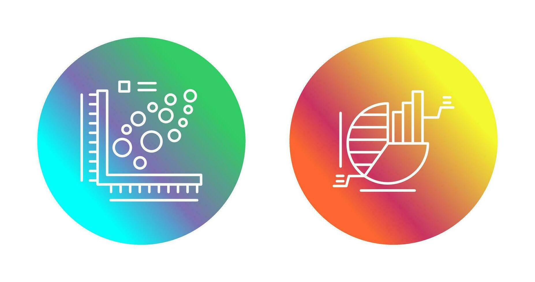 Plot and Pie Chart Icon vector