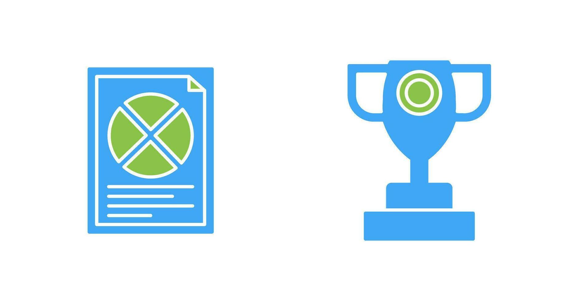 Pie Chart and Trophy Icon vector