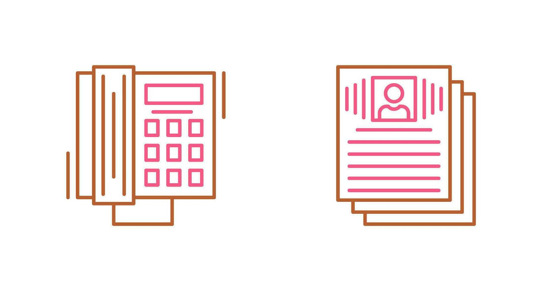 Phone Call and Resume Icon vector