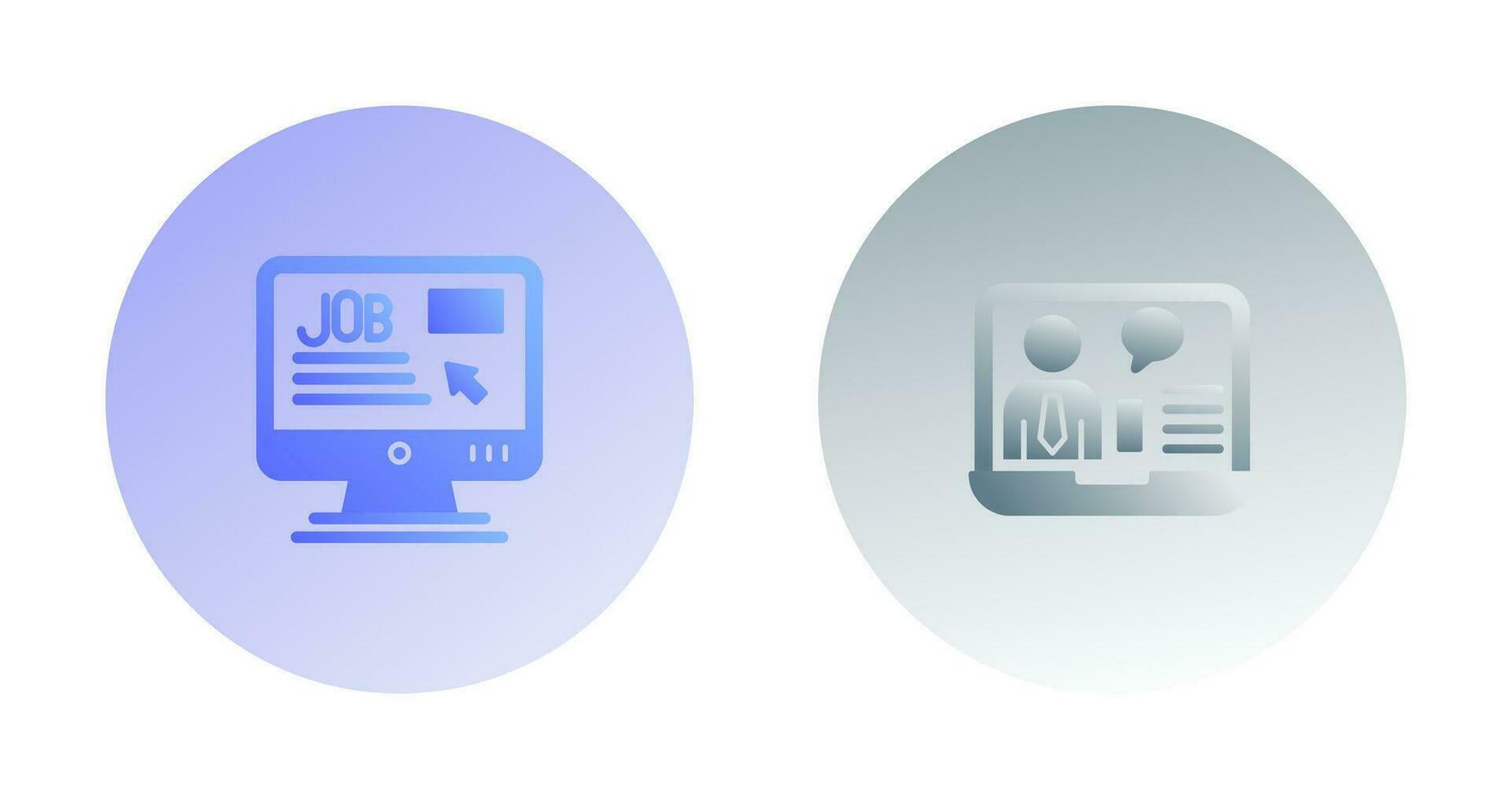 Online Job and Online Job Interview Icon vector