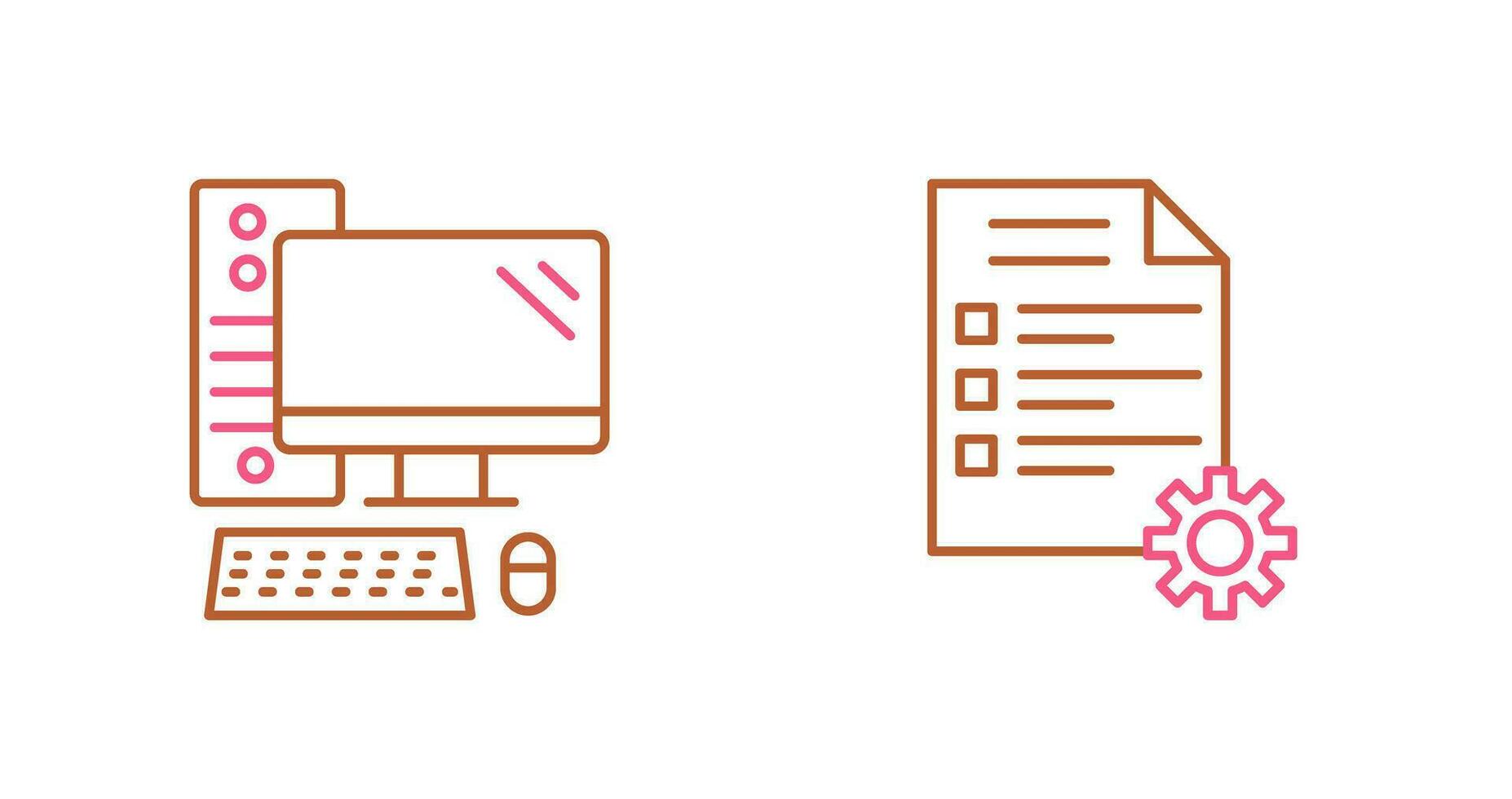 Computer and Test Icon vector