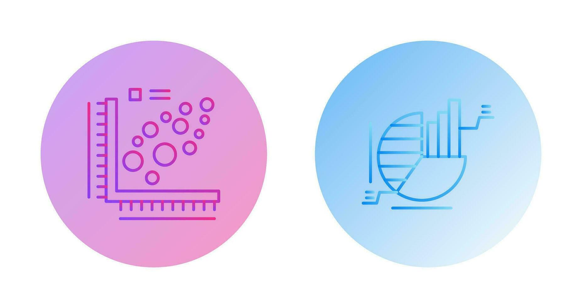 Plot and Pie Chart Icon vector
