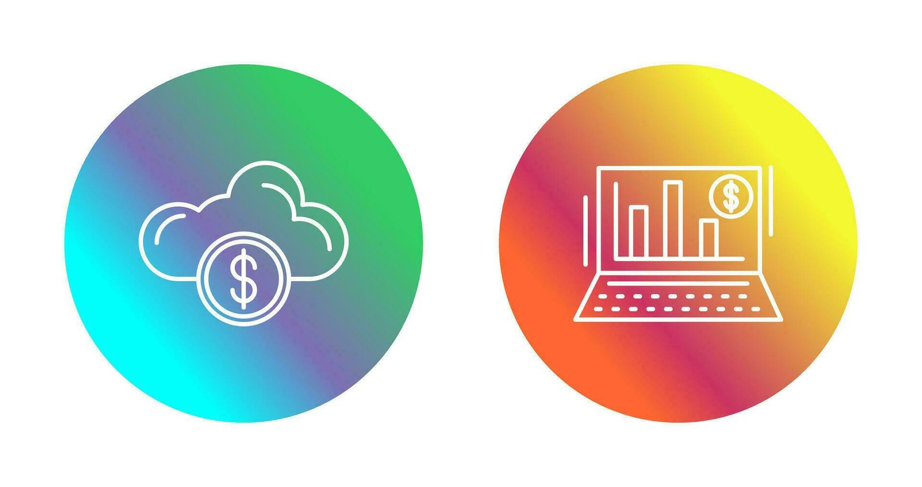 Cloud Computing and Bar Chart Icon vector