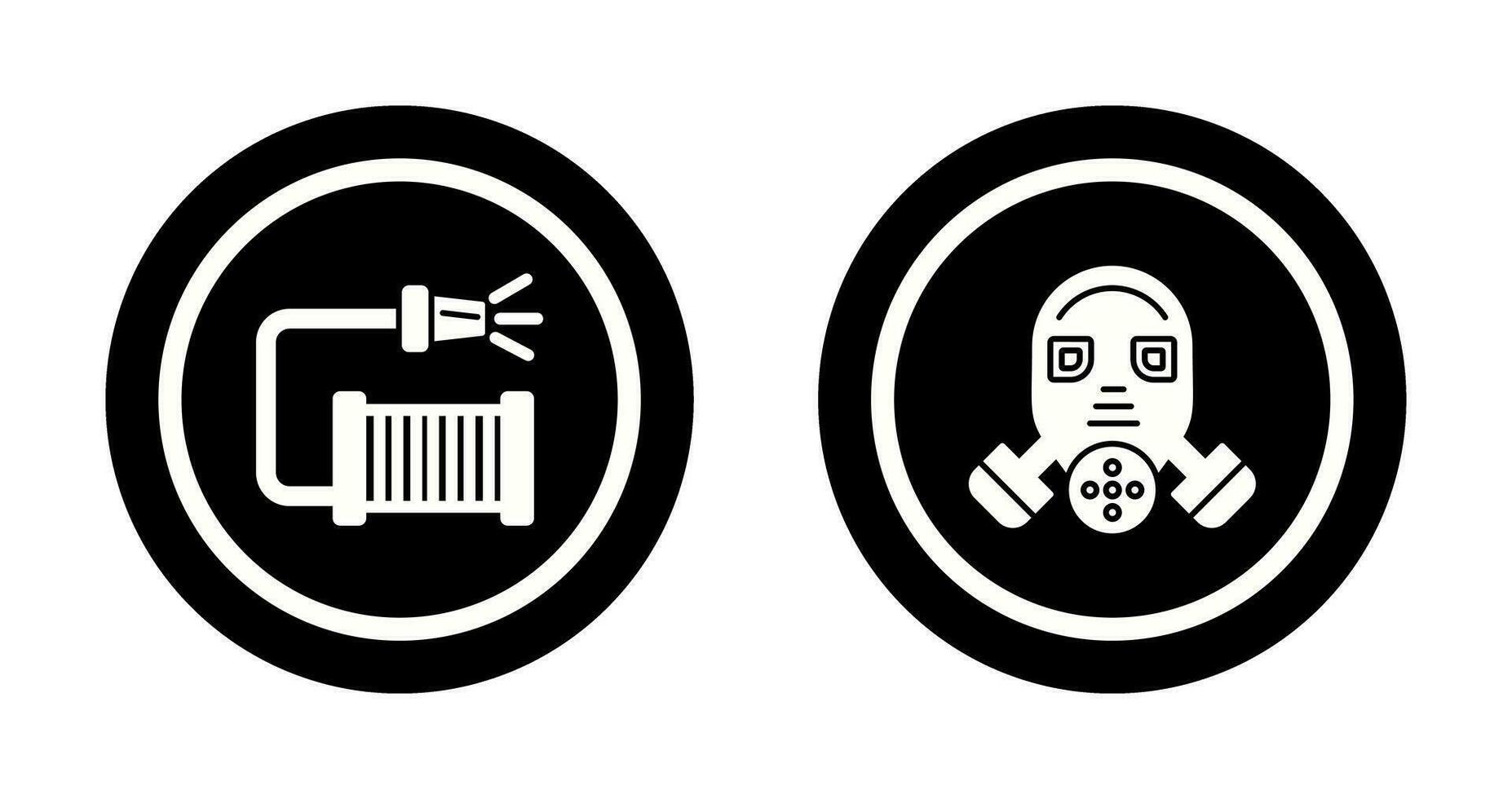 Water Hose and Gas Mask Icon vector