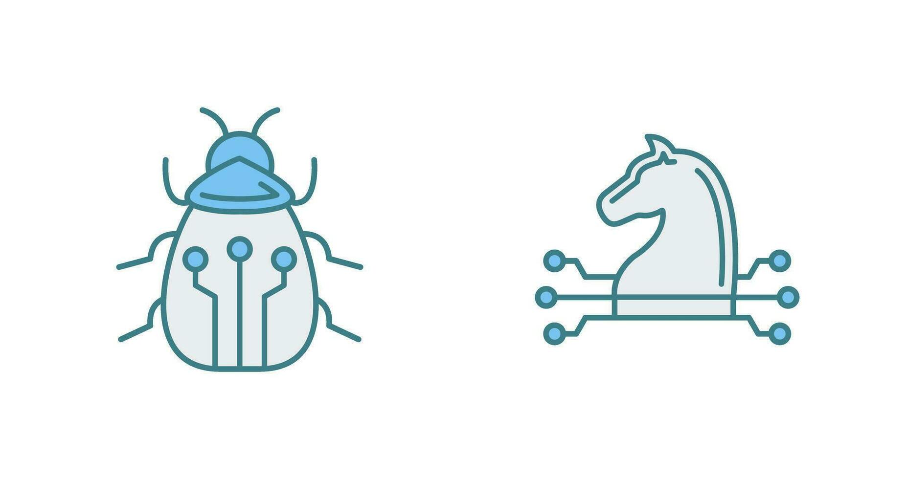 Bug and Trojan Icon vector