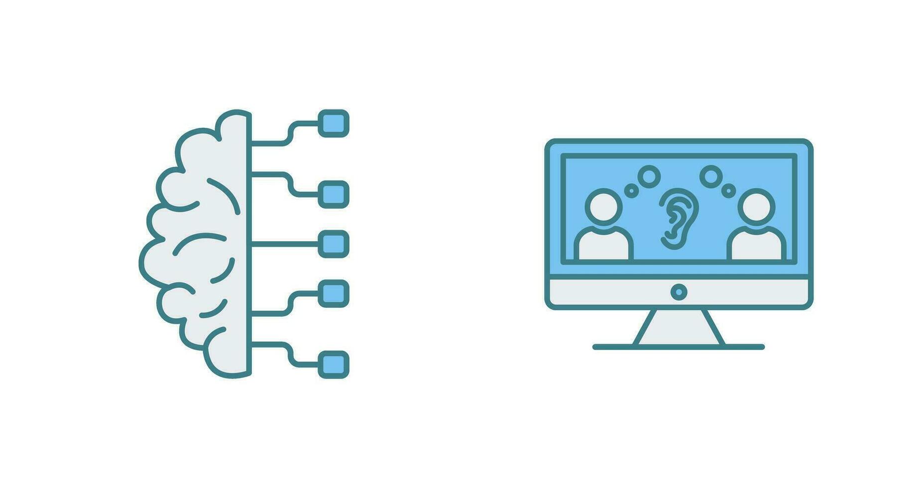 Brain and Listening Icon vector