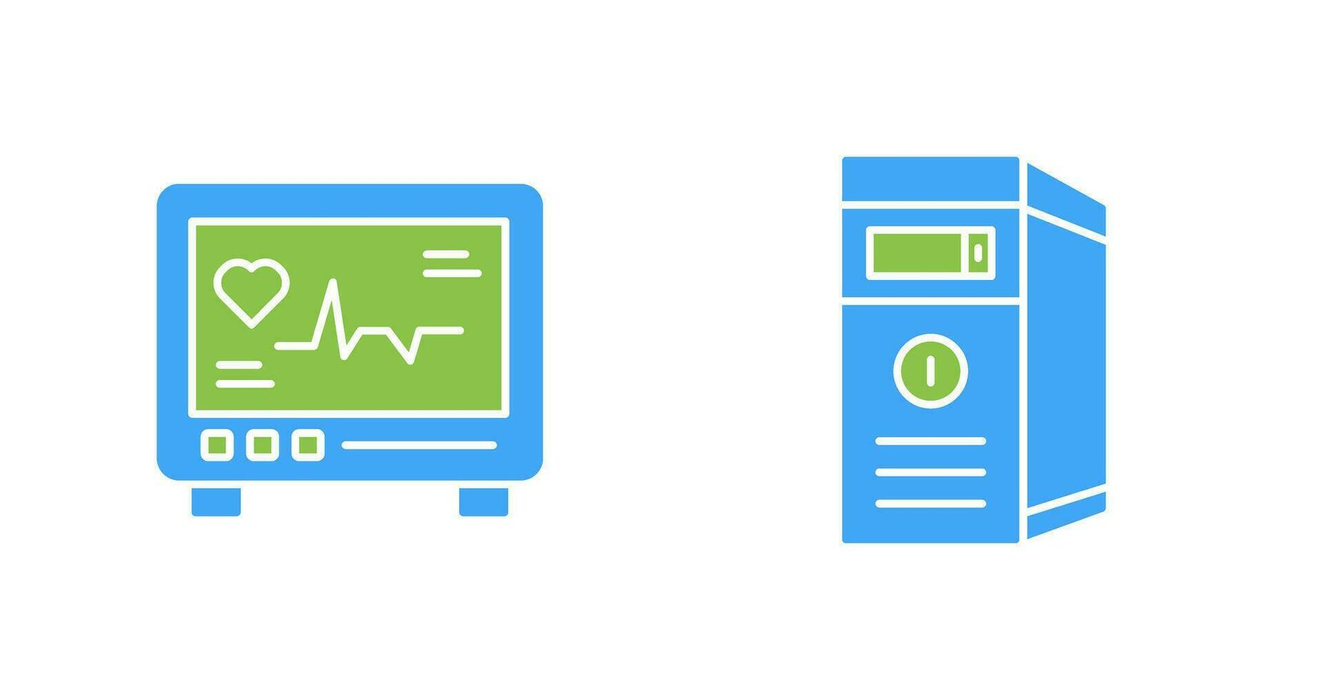 Cardiogram and Cpu Icon vector