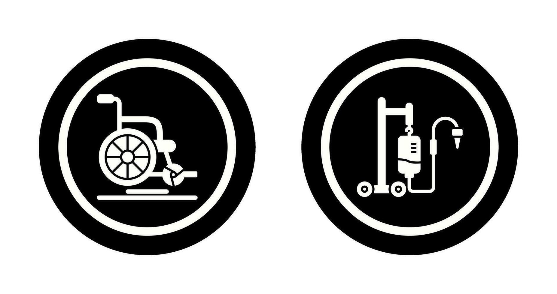 Wheel Chair and Intravenous Icon vector