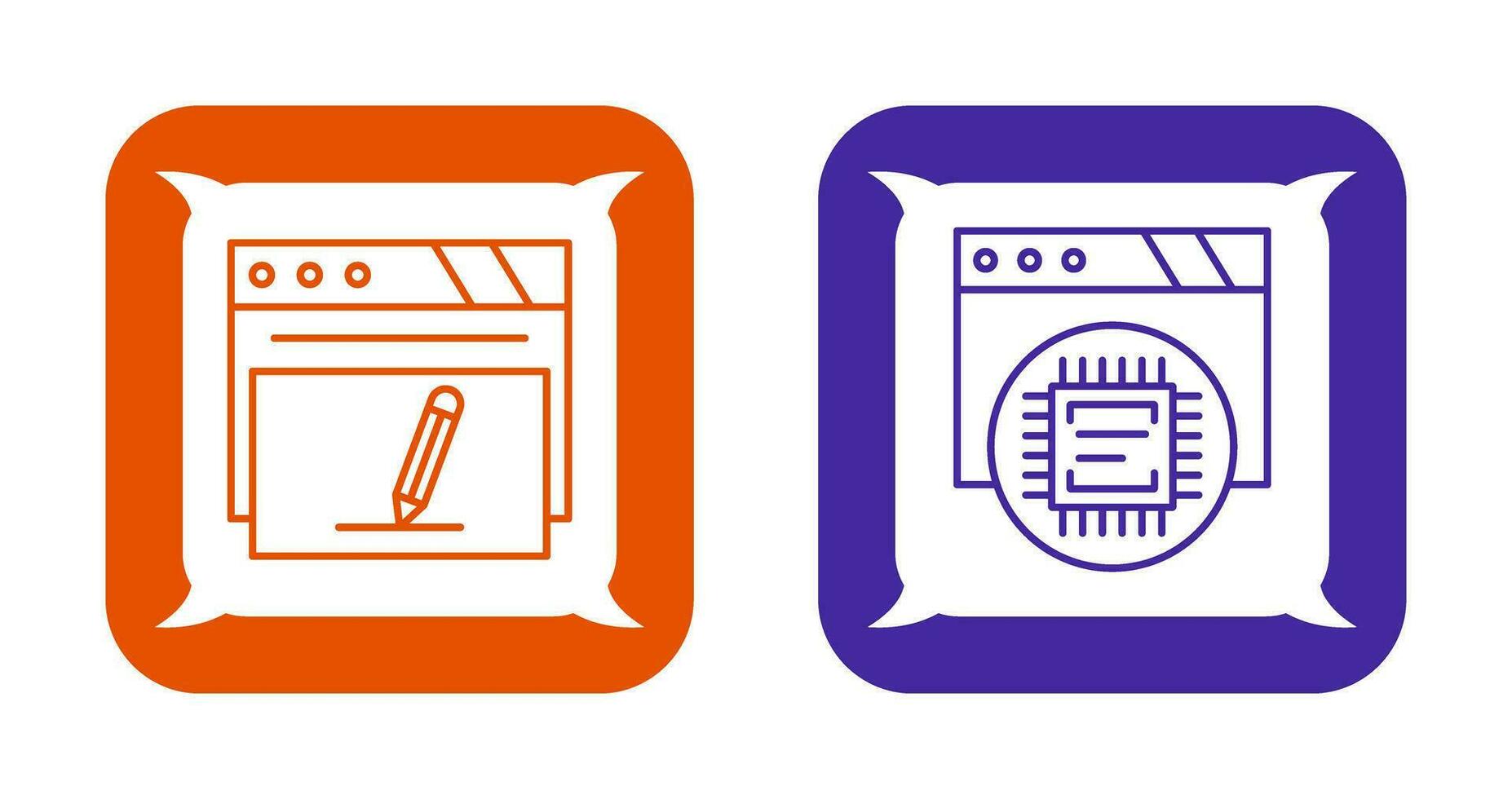 Edit and Cpu Icon Icon vector