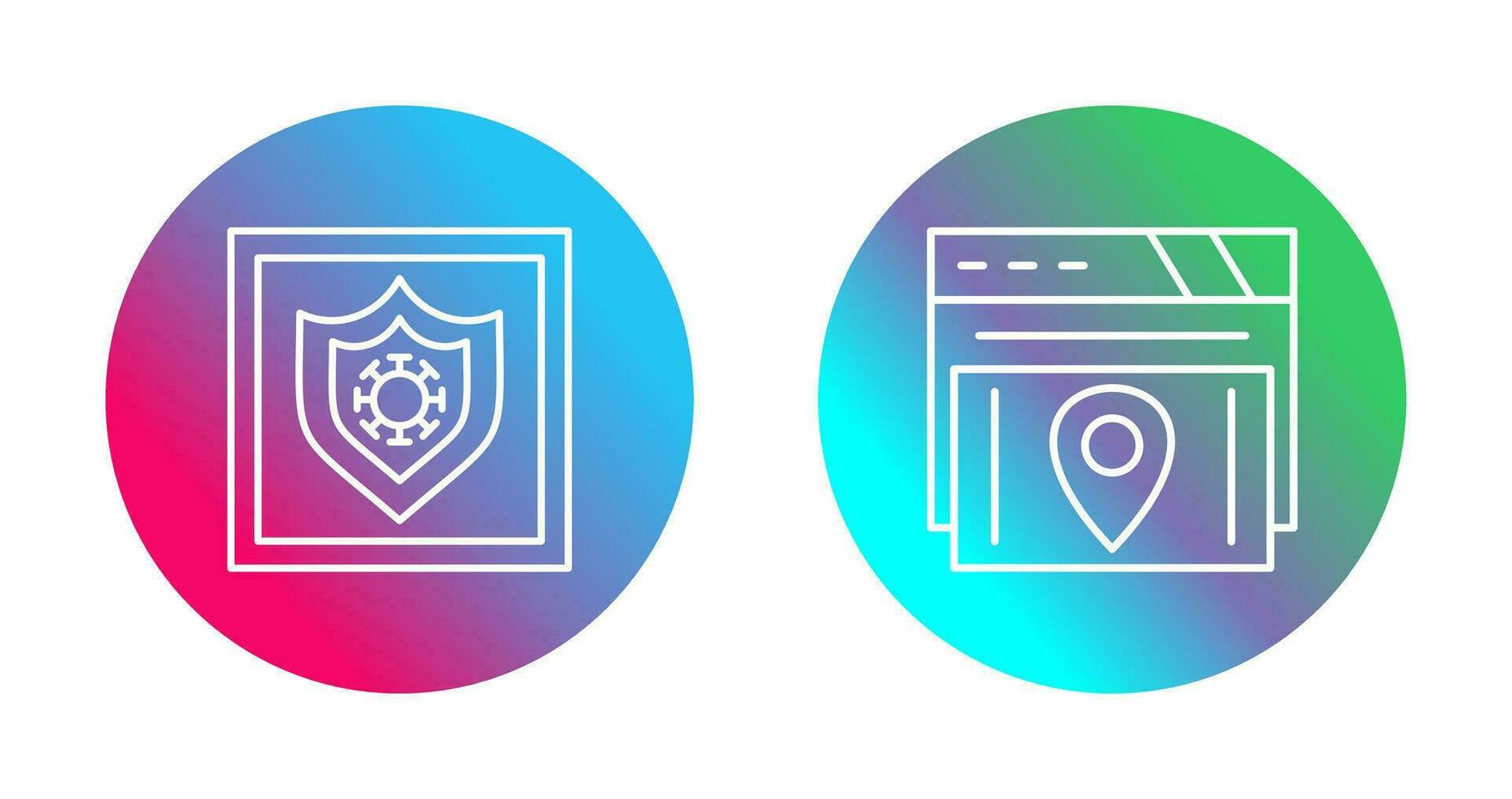 Shield and Map Location Icon vector