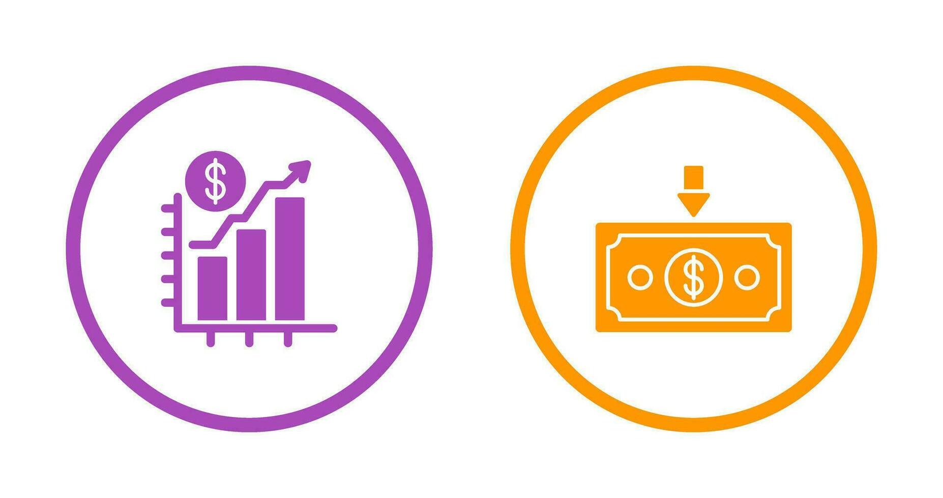 Chart Up and Money Down Icon vector