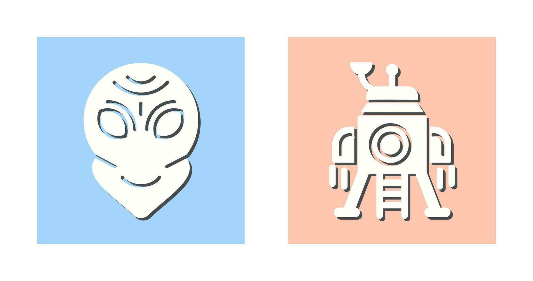 alien and lander Icon vector