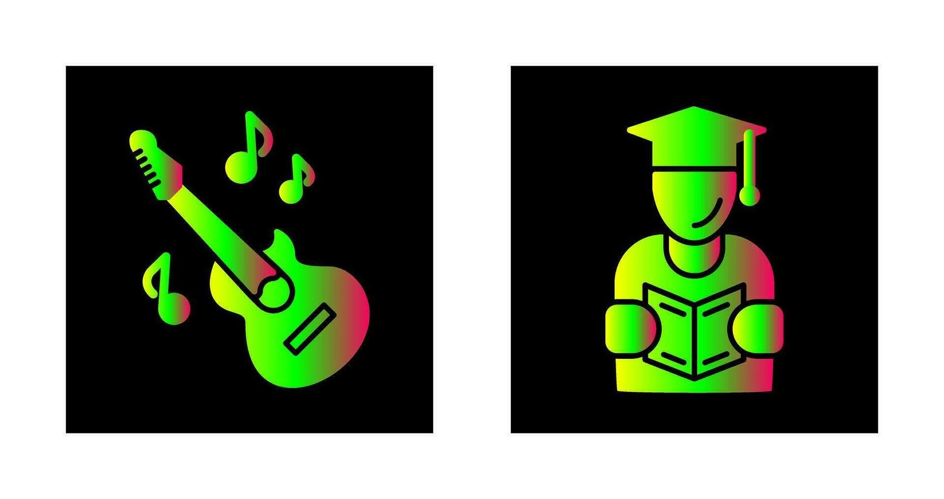 Learning and Guitar Icon vector