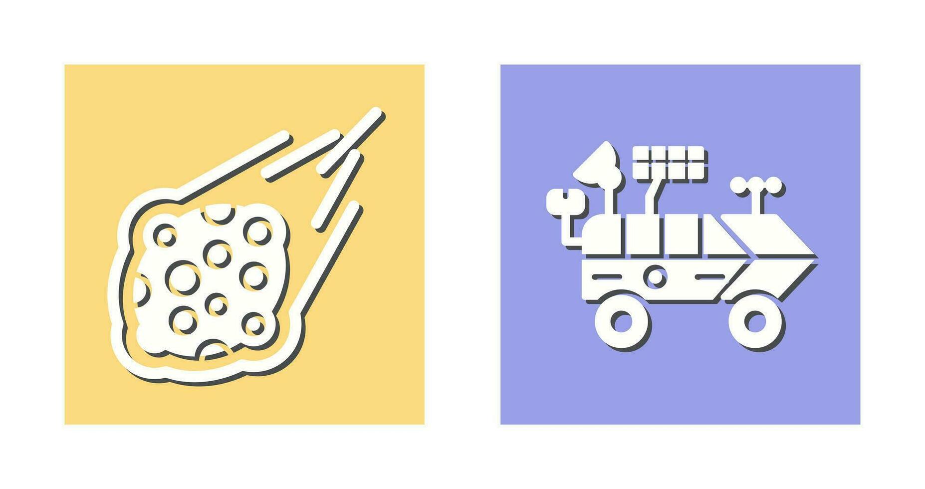 meteroite and moon rover Icon vector