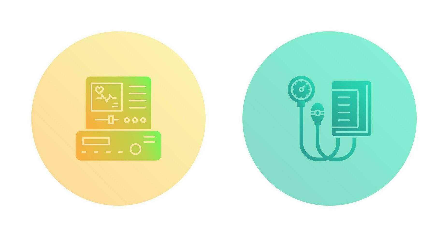 Electrocardiogram and Blood Pressure Gauge Icon vector