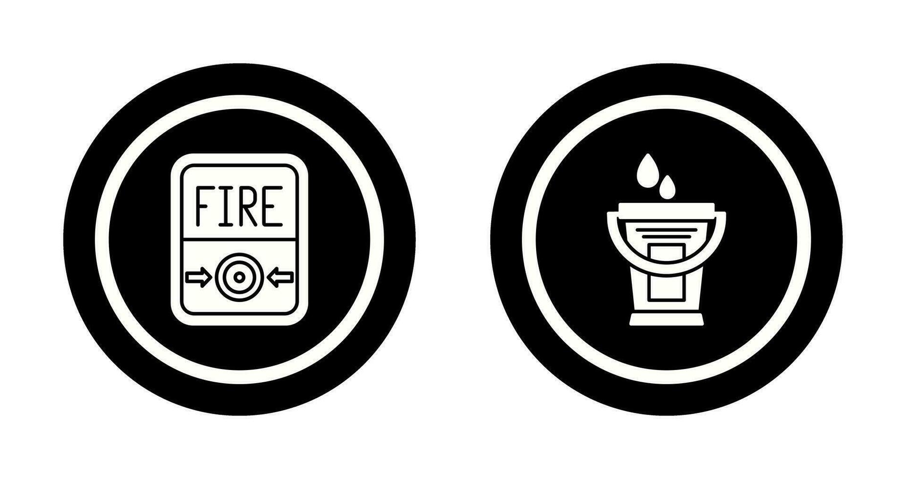 Fire Button and Water Bucket Icon vector