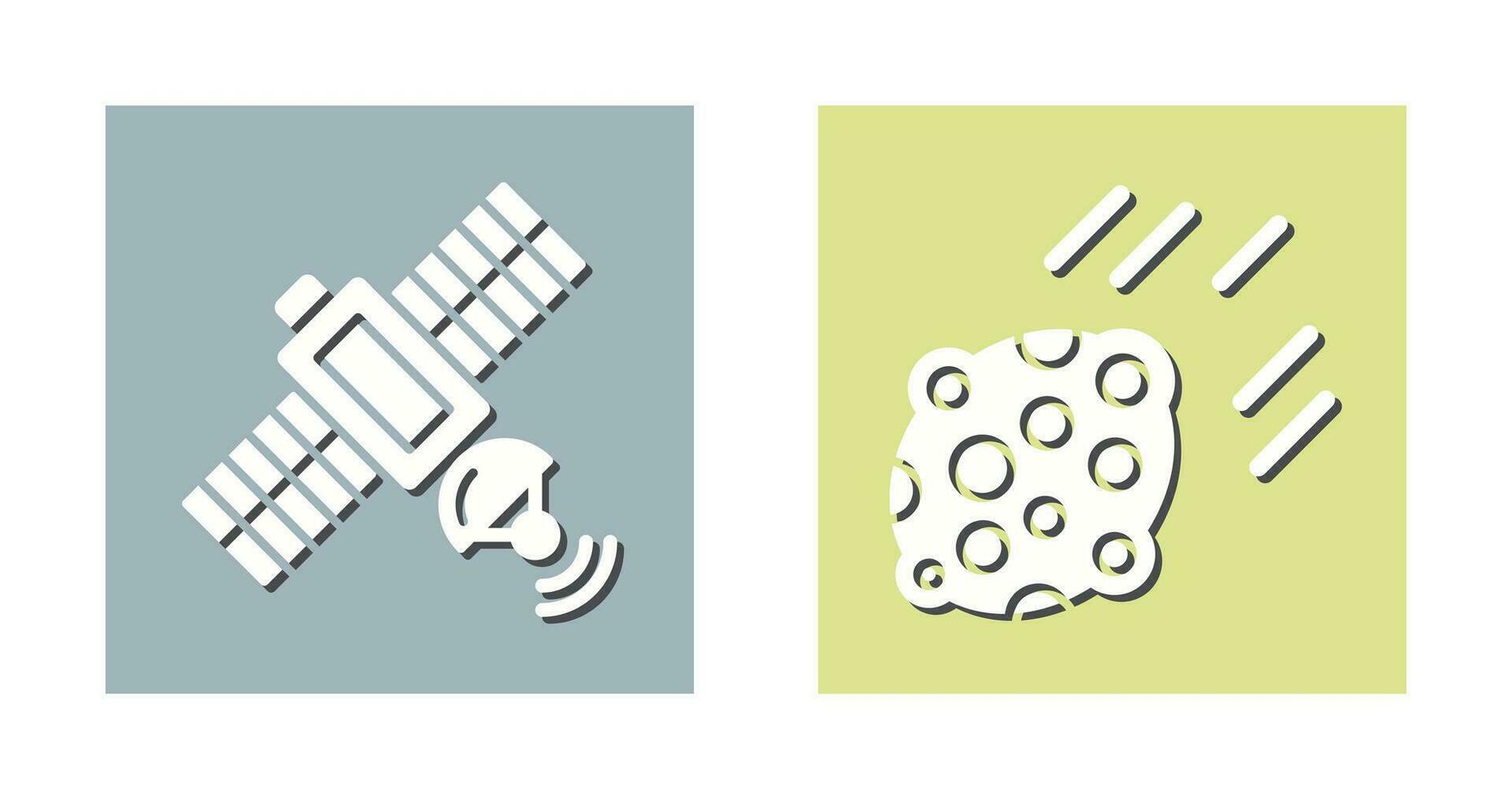 satelite and asteroid Icon vector