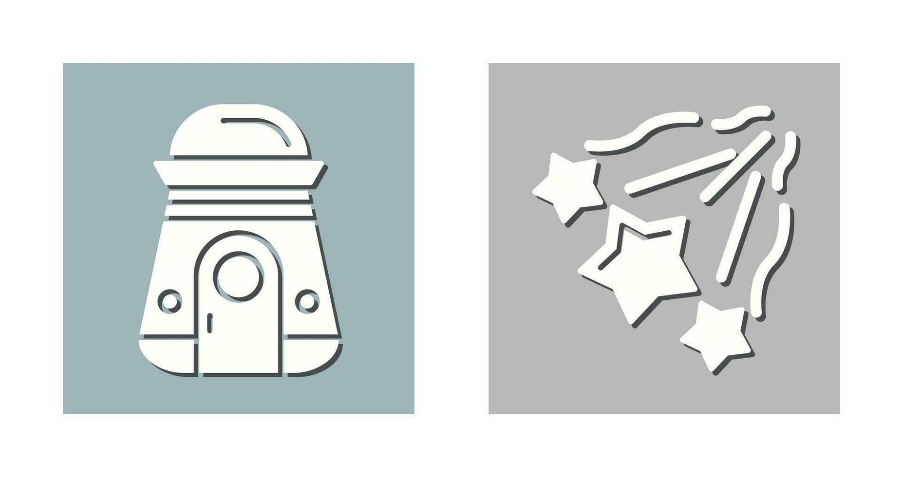 space capsule And falling stars Icon vector
