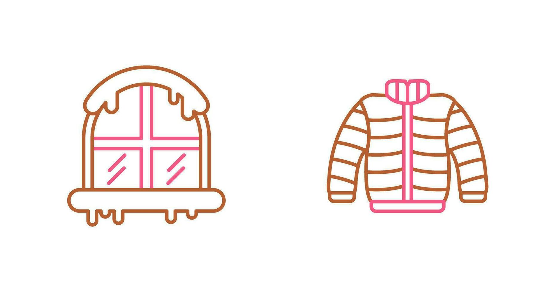 ventana y invierno ropa icono vector