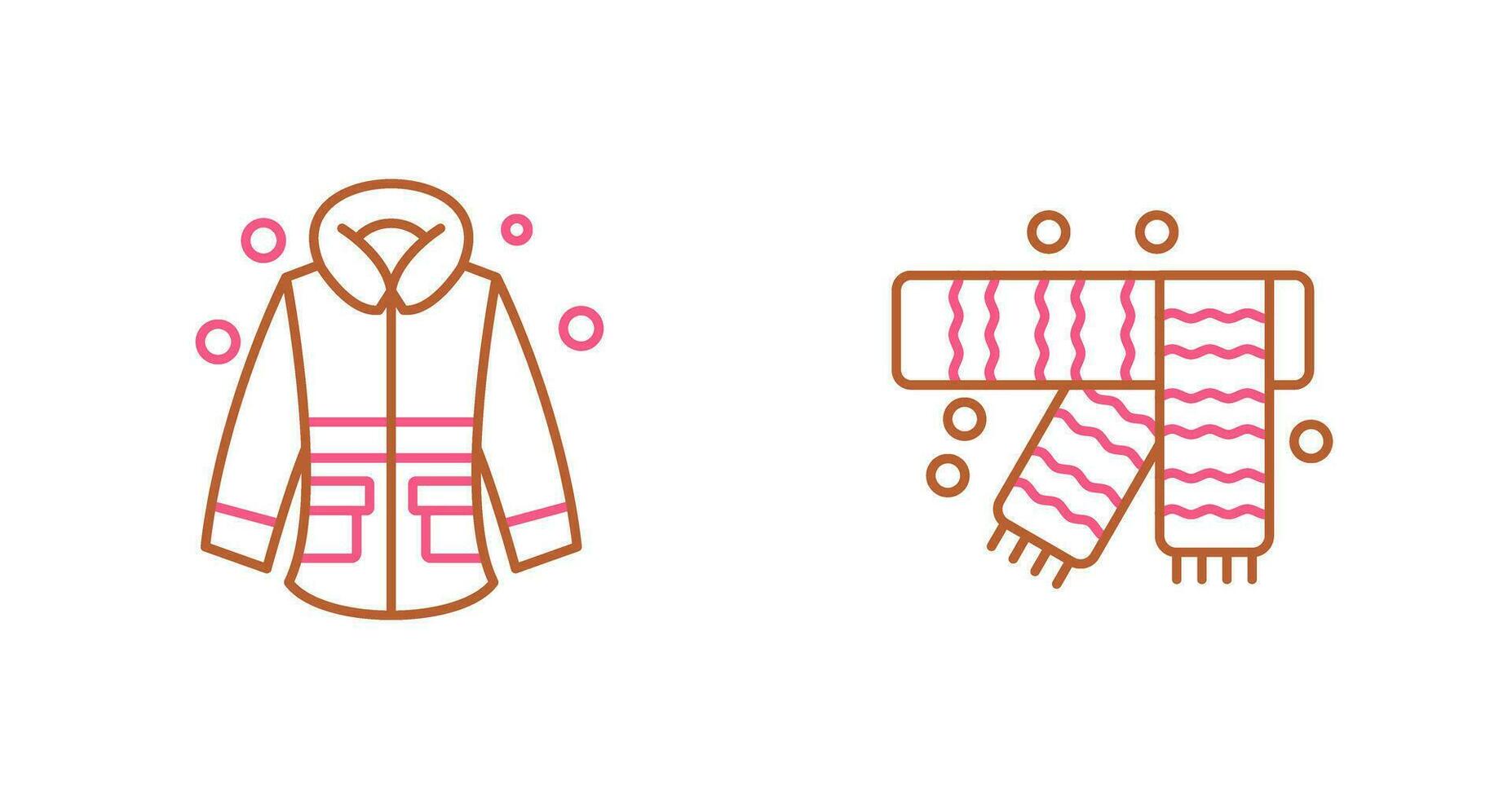 Winter Jacket and Winter Scarf Icon vector