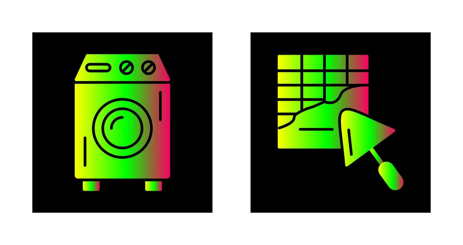 Washing Machine and Plastering Icon vector