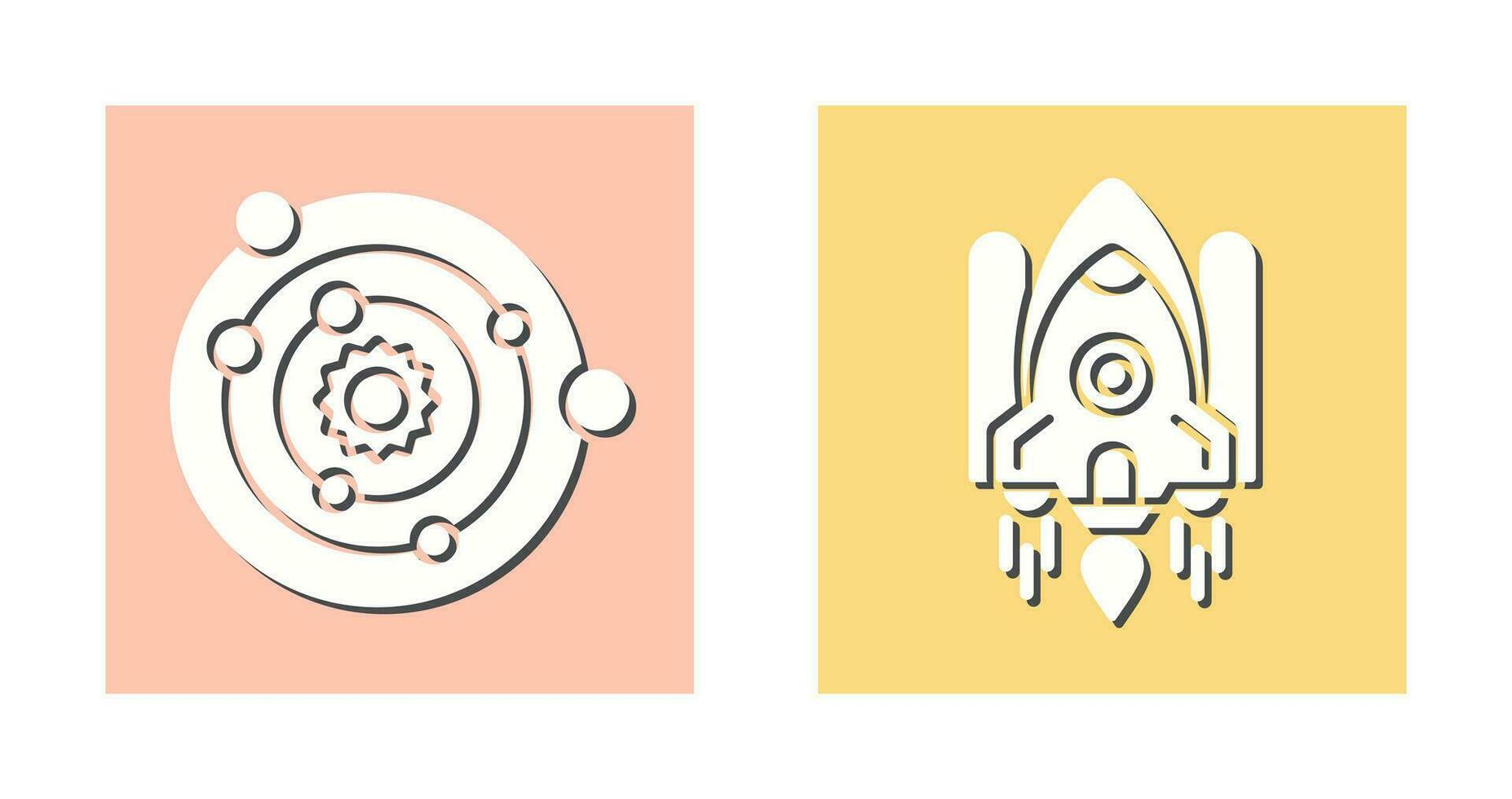 solar systems and space shuttle Icon vector