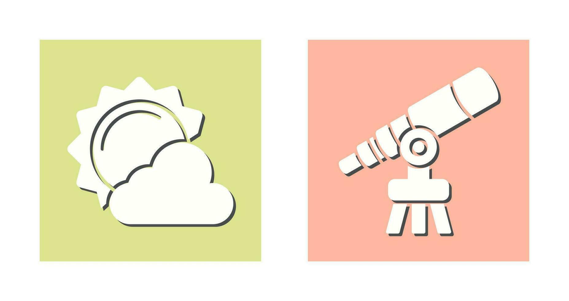 sun and telescope Icon vector