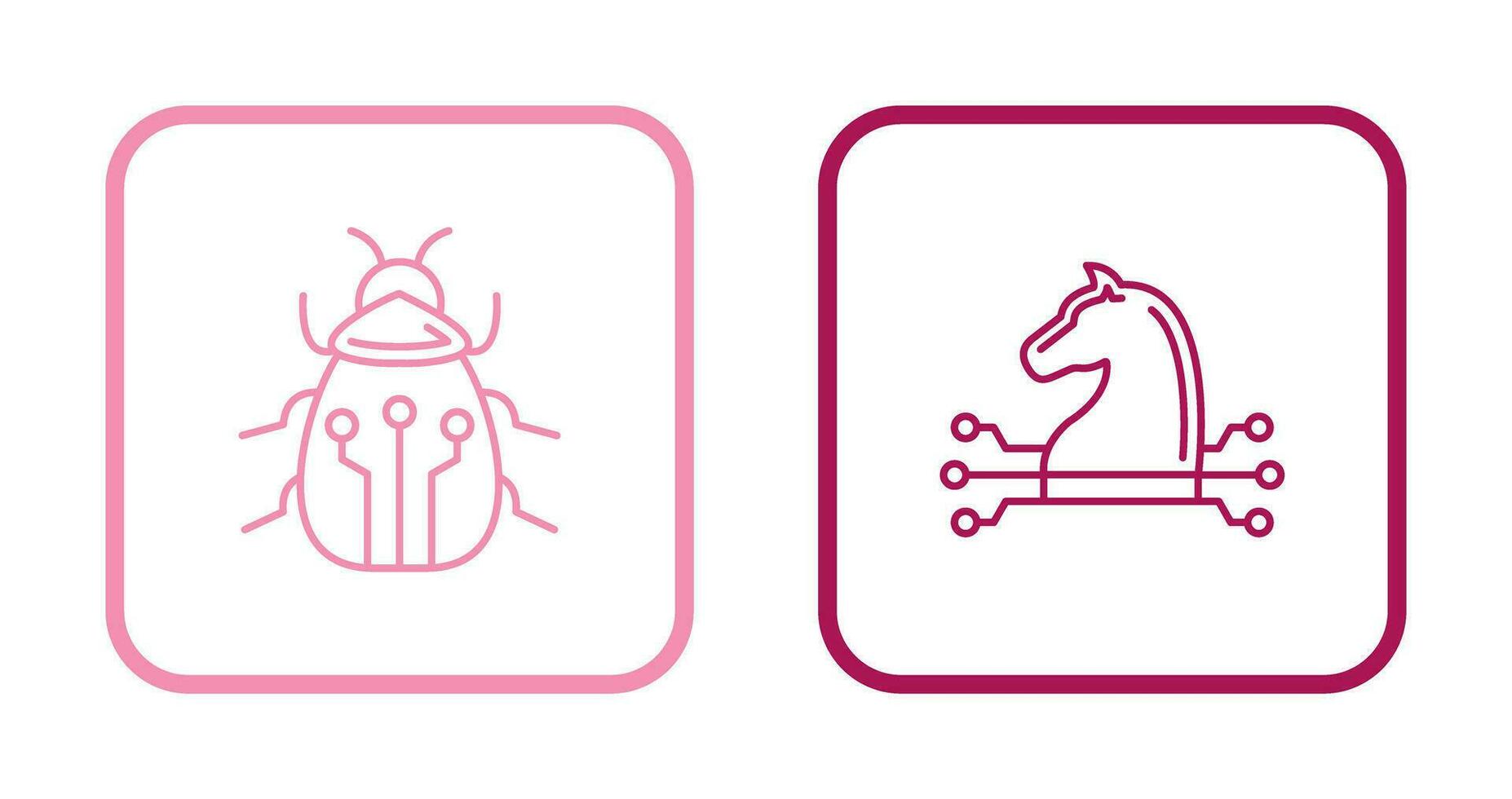 Bug and Trojan Icon vector