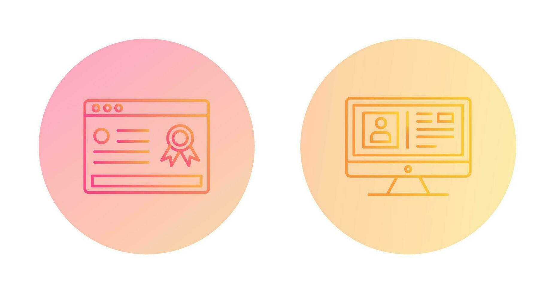 Online Certificate and Profile Icon vector