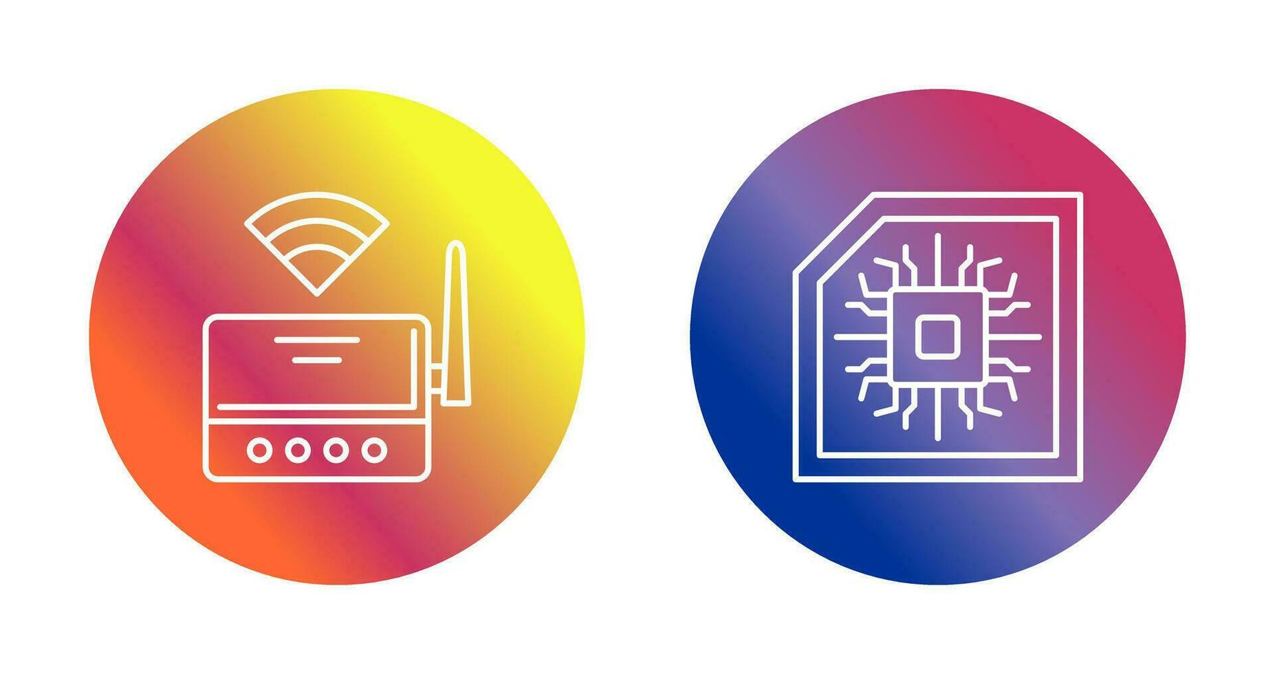 Wifi enrutador y chip icono vector