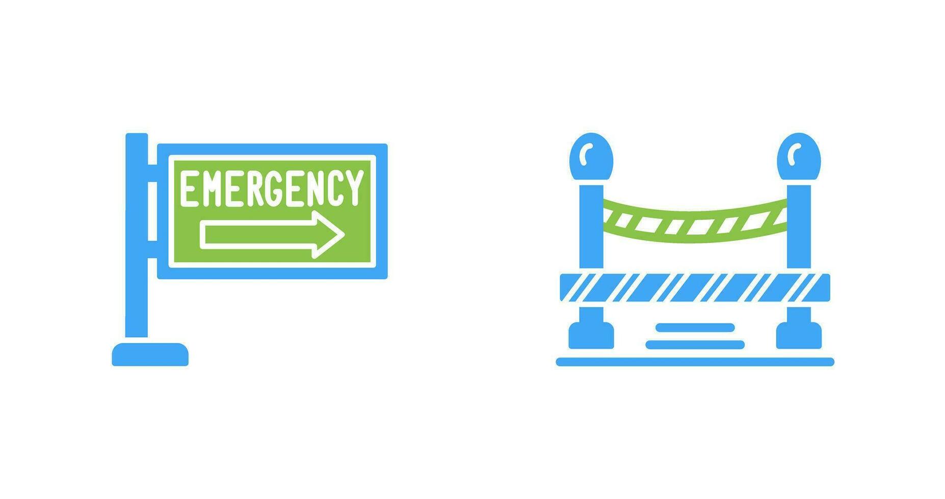 Emergency Sign and Do Not Cross Line, Icon vector