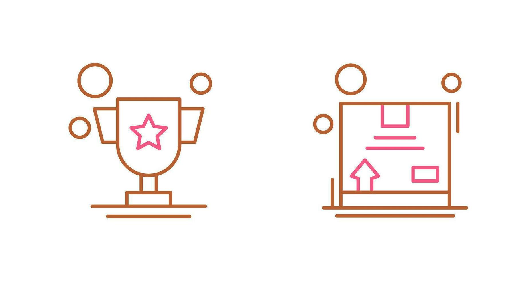 Trophy and Box Icon vector