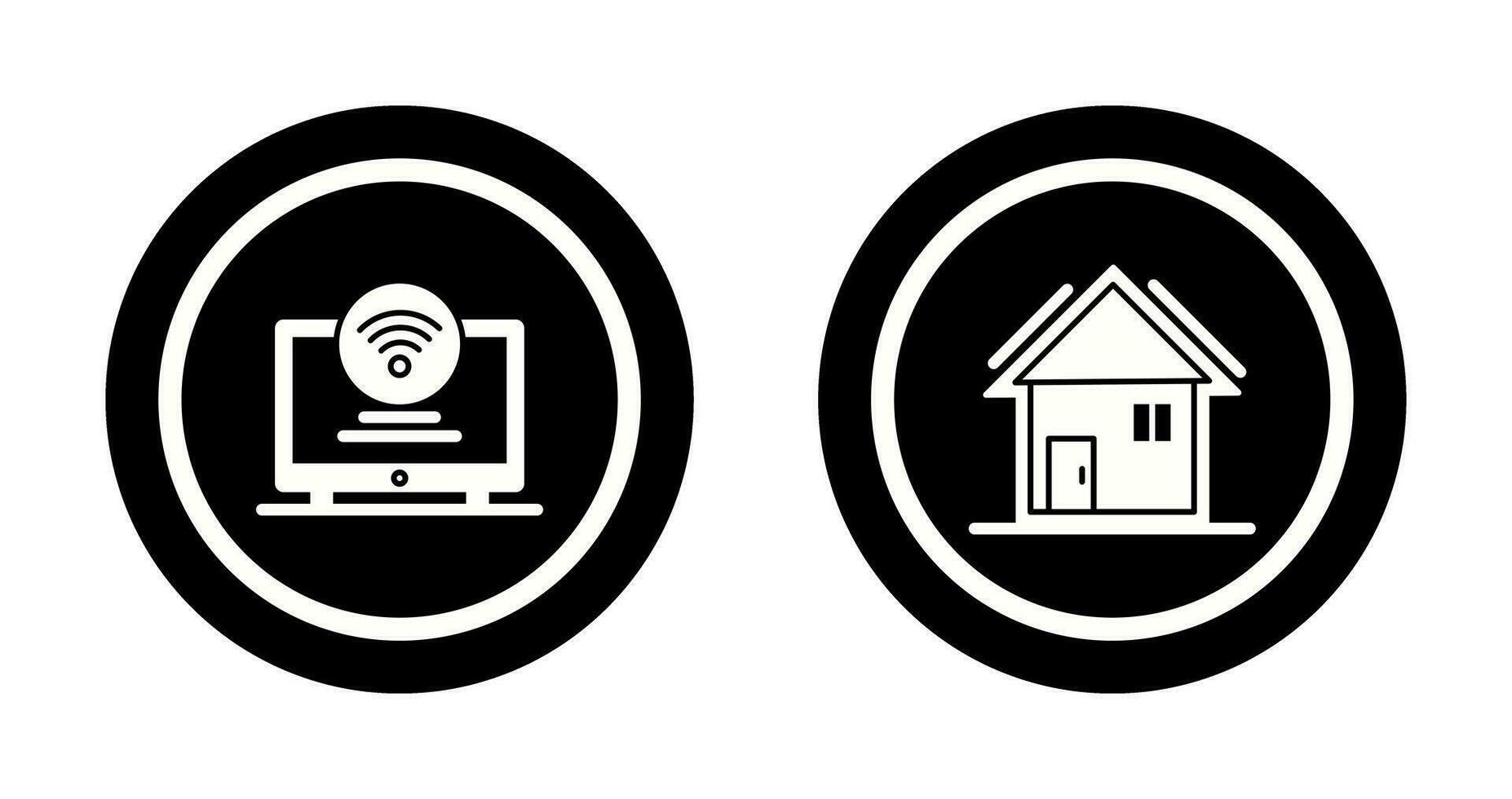 LED y hogar icono vector
