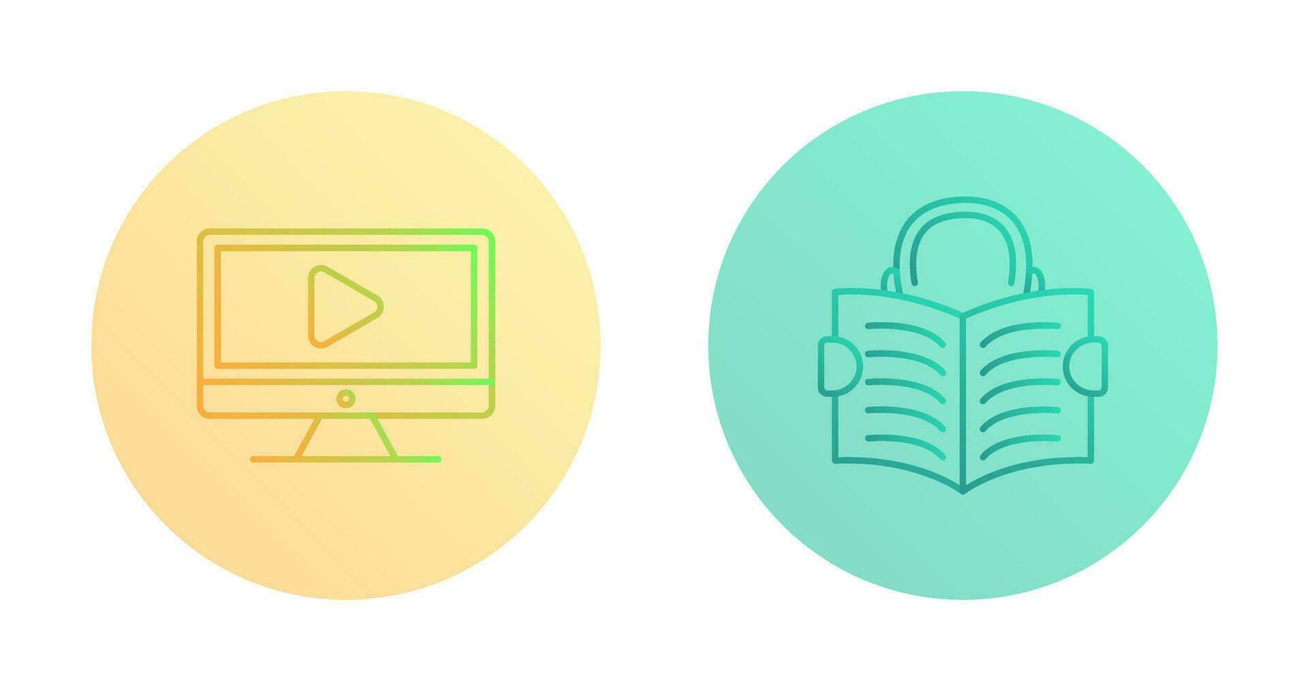 Video Lesson and Reading Icon vector