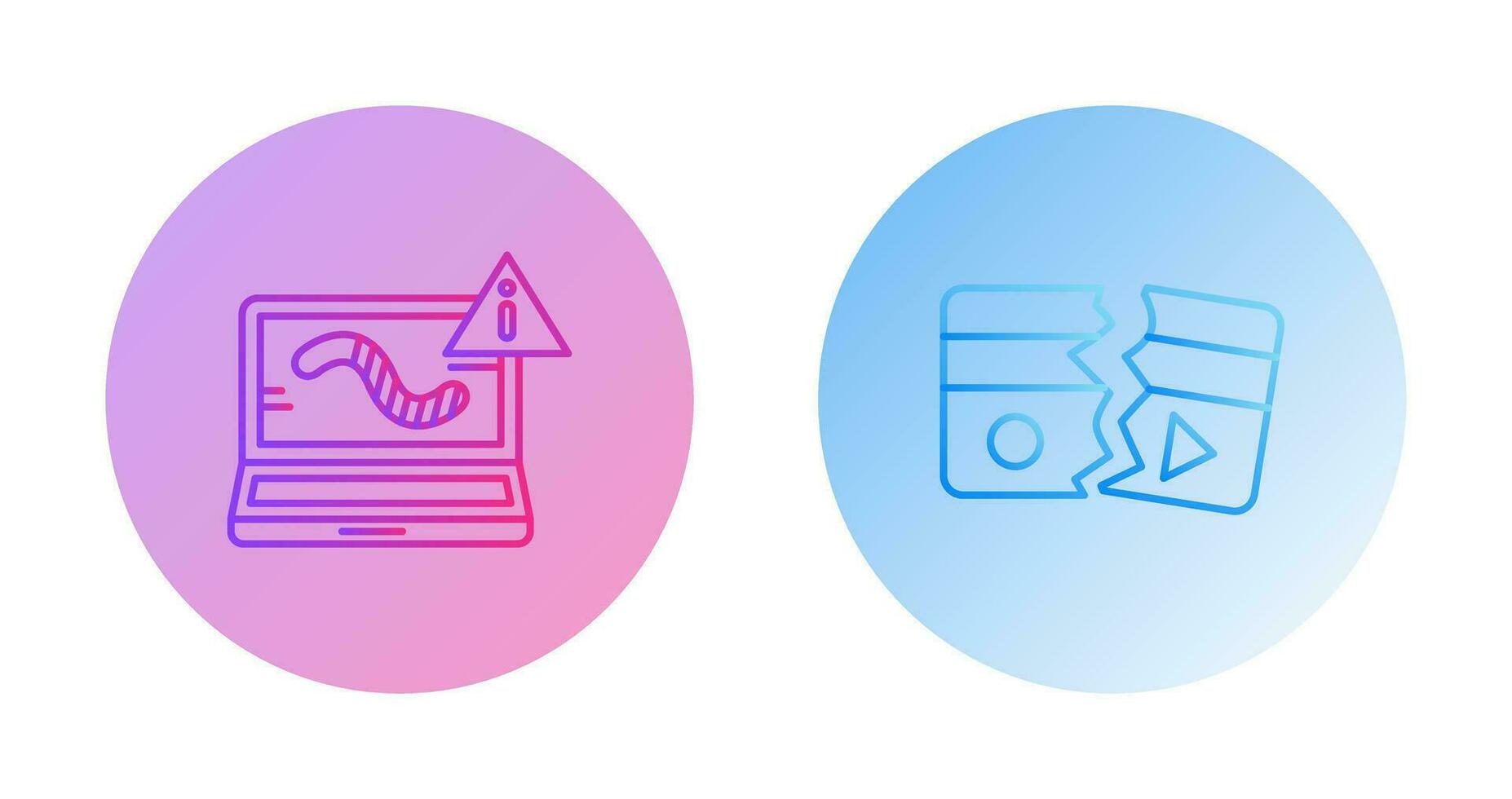 Worm and Broken Icon vector