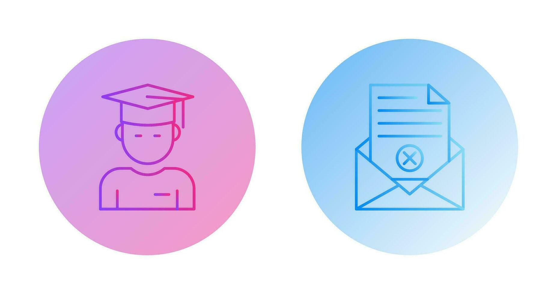 Graduate Student and Rejection Of A Letter Icon vector