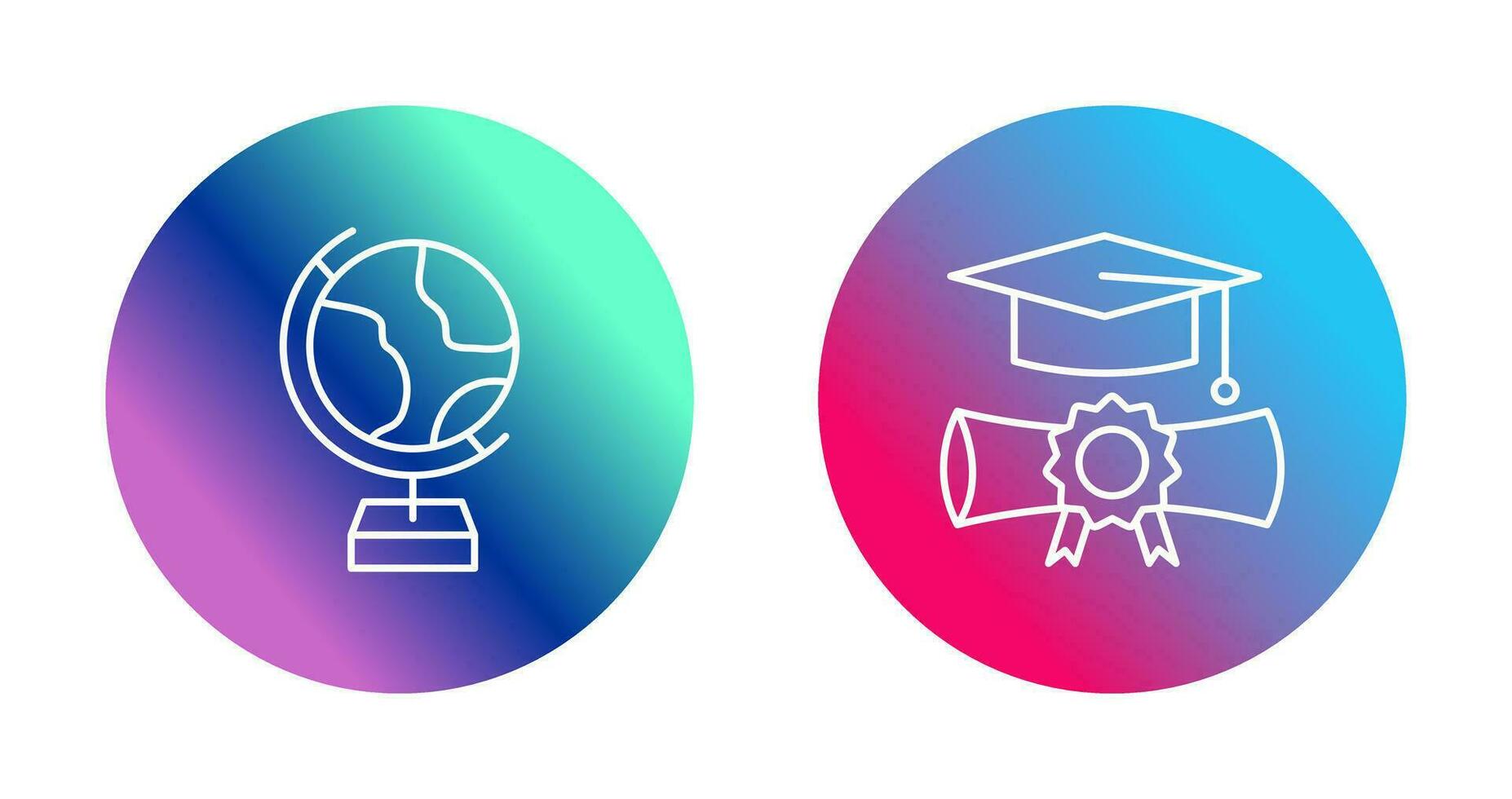 Globe and Graduation Icon vector