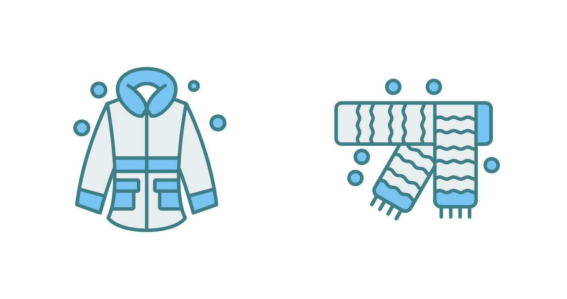 Winter Jacket and Winter Scarf Icon vector