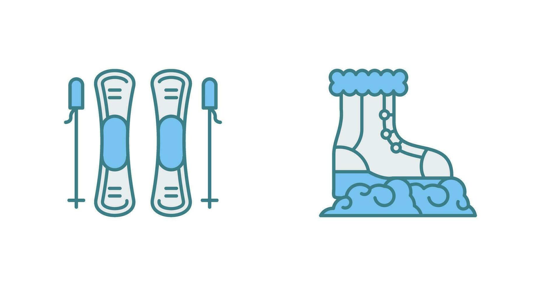 Skills and Snow Boots Icon vector