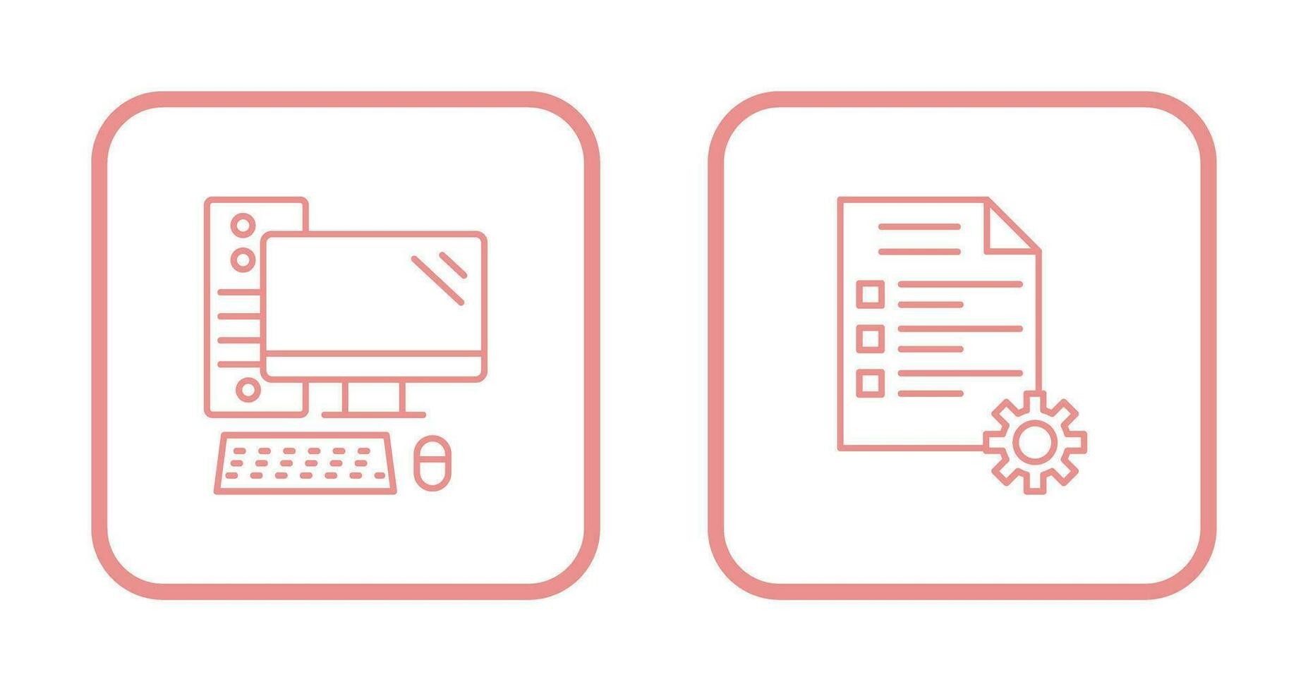 Computer and Test Icon vector