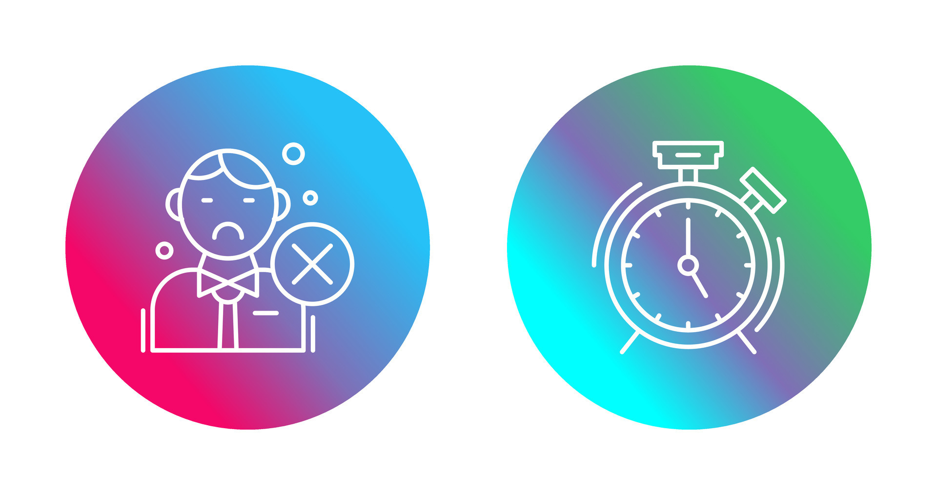 Rejected and Alarm Clock Icon 32763255 Vector Art at Vecteezy