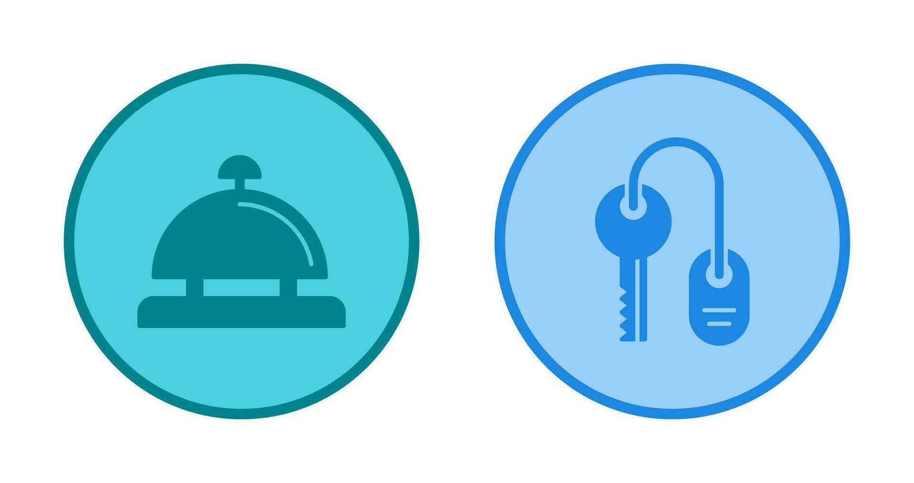 Room key and Desk Bell Icon vector