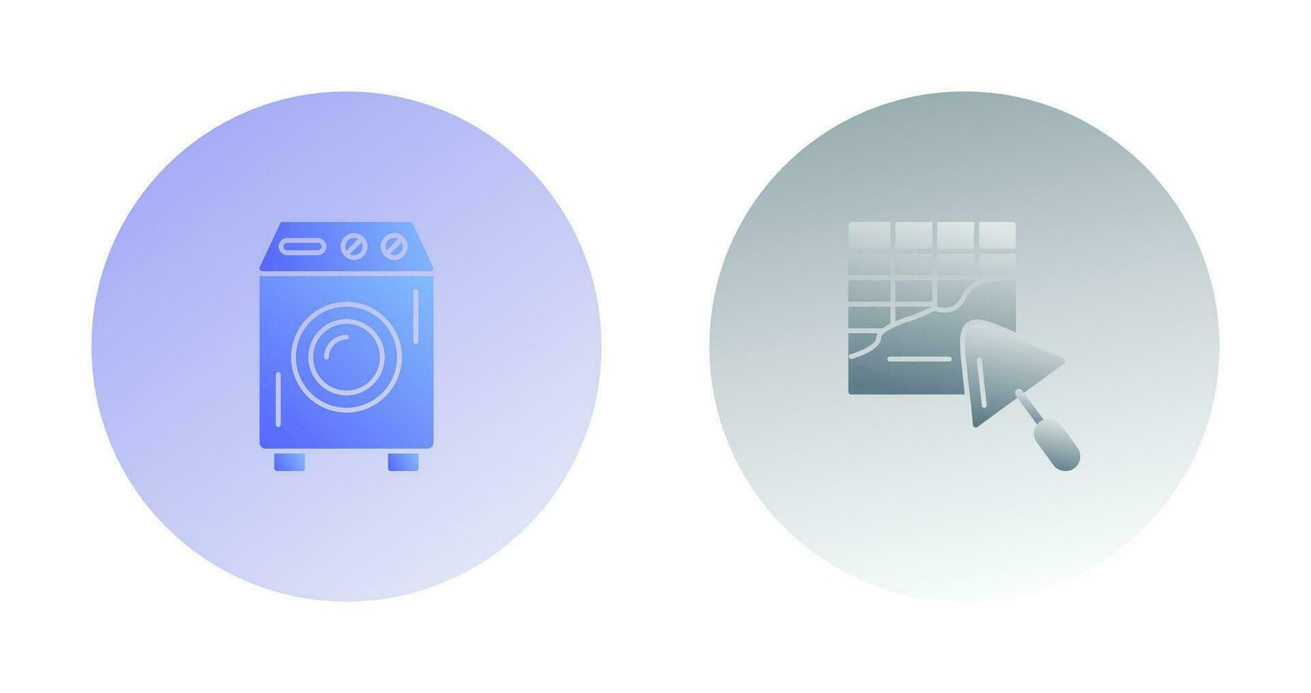 Washing Machine and Plastering Icon vector