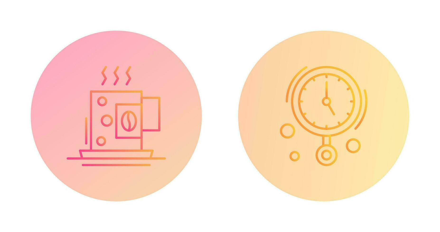 Coffee Cup and Wall Clock Icon vector