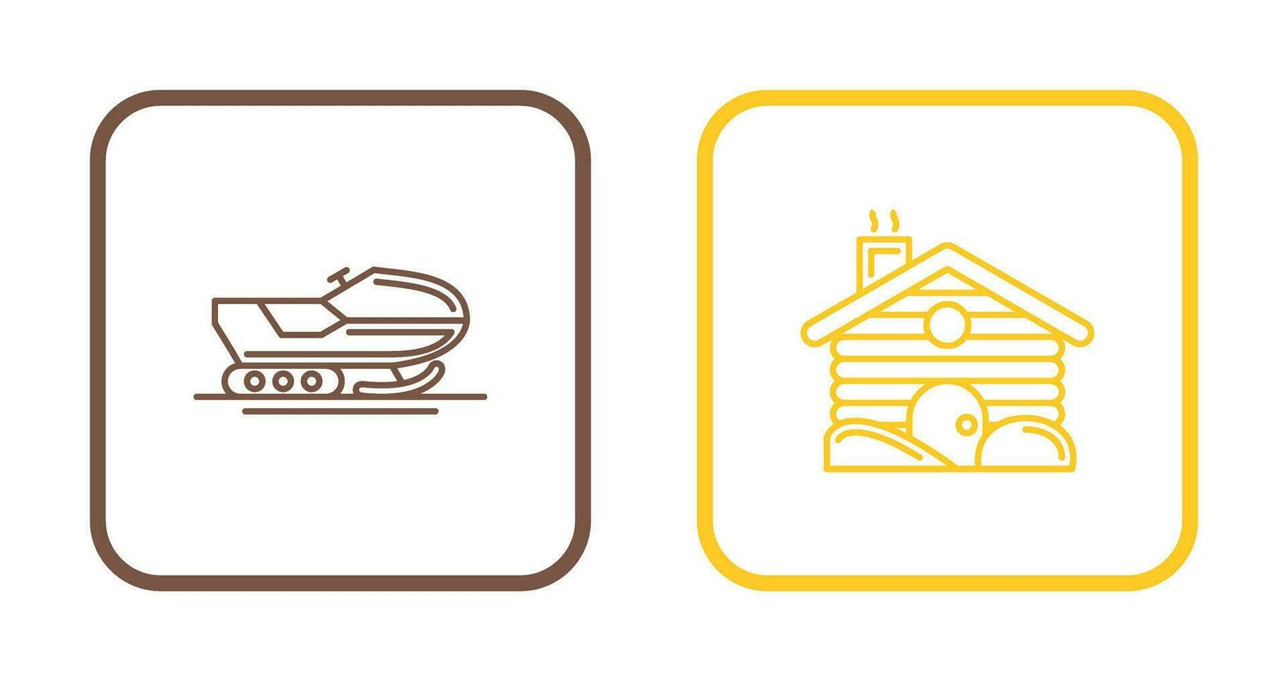 Snowmobile and Cabin Icon vector