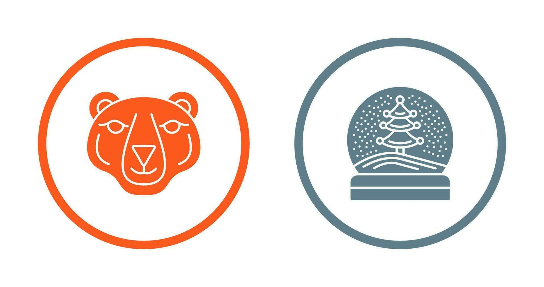 Polar Bear and Snow Globe Icon vector