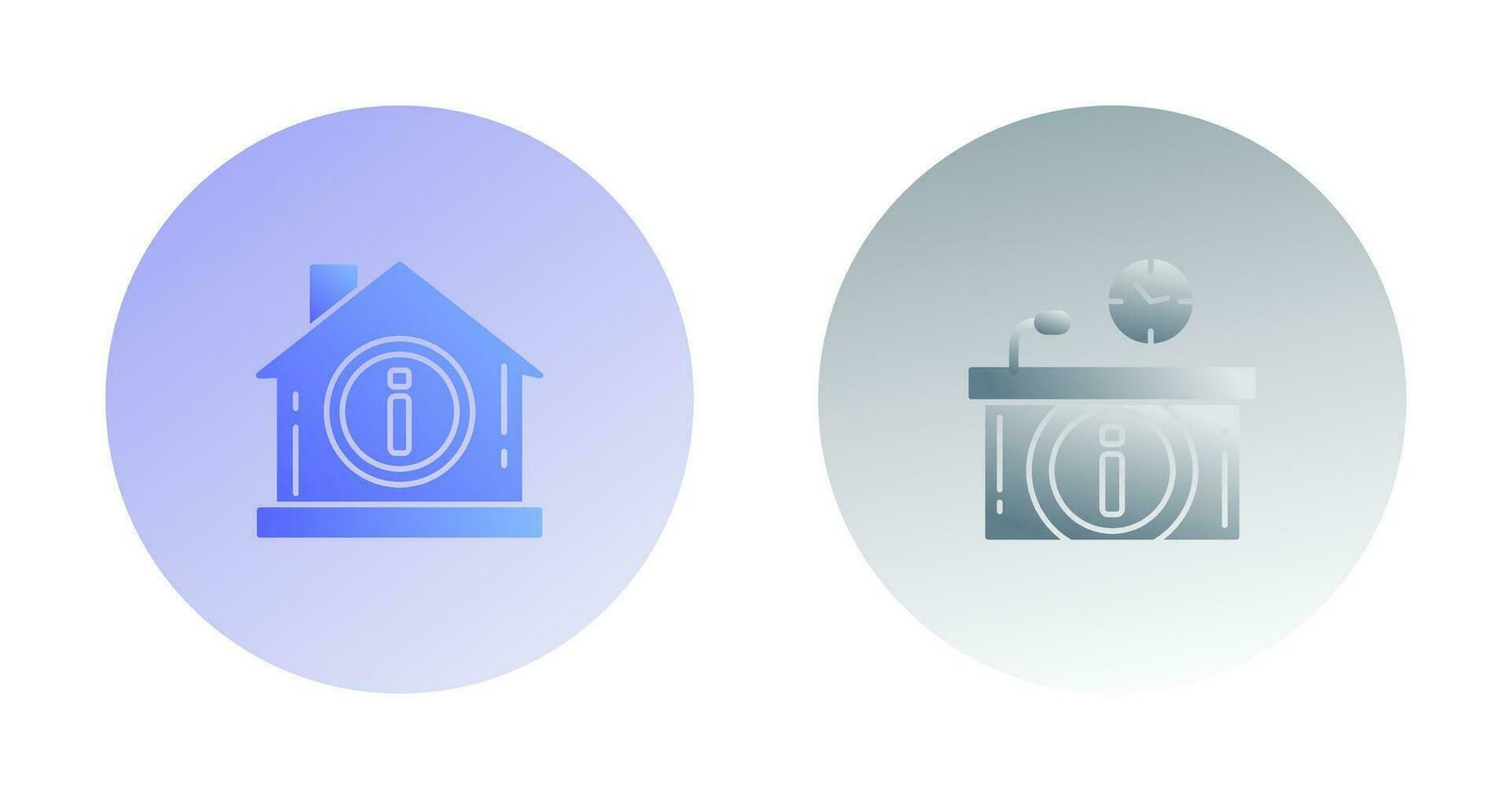 house and information desk Icon vector