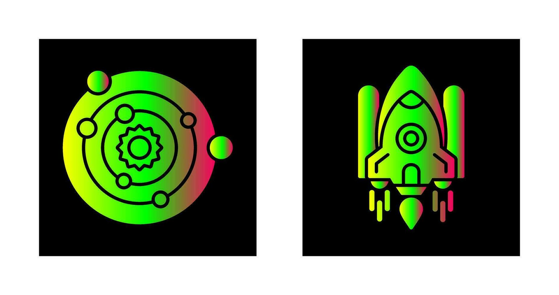 solar systems and space shuttle Icon vector