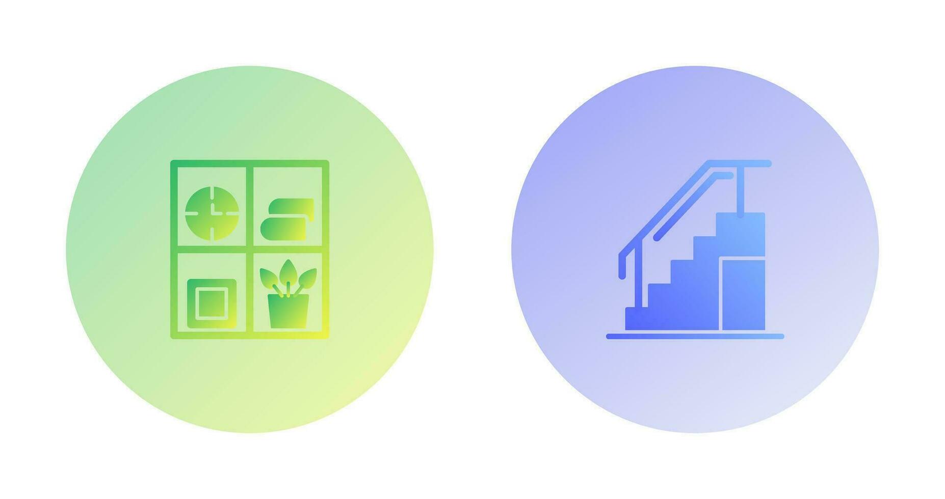 Bookshelf and Stairs Icon vector