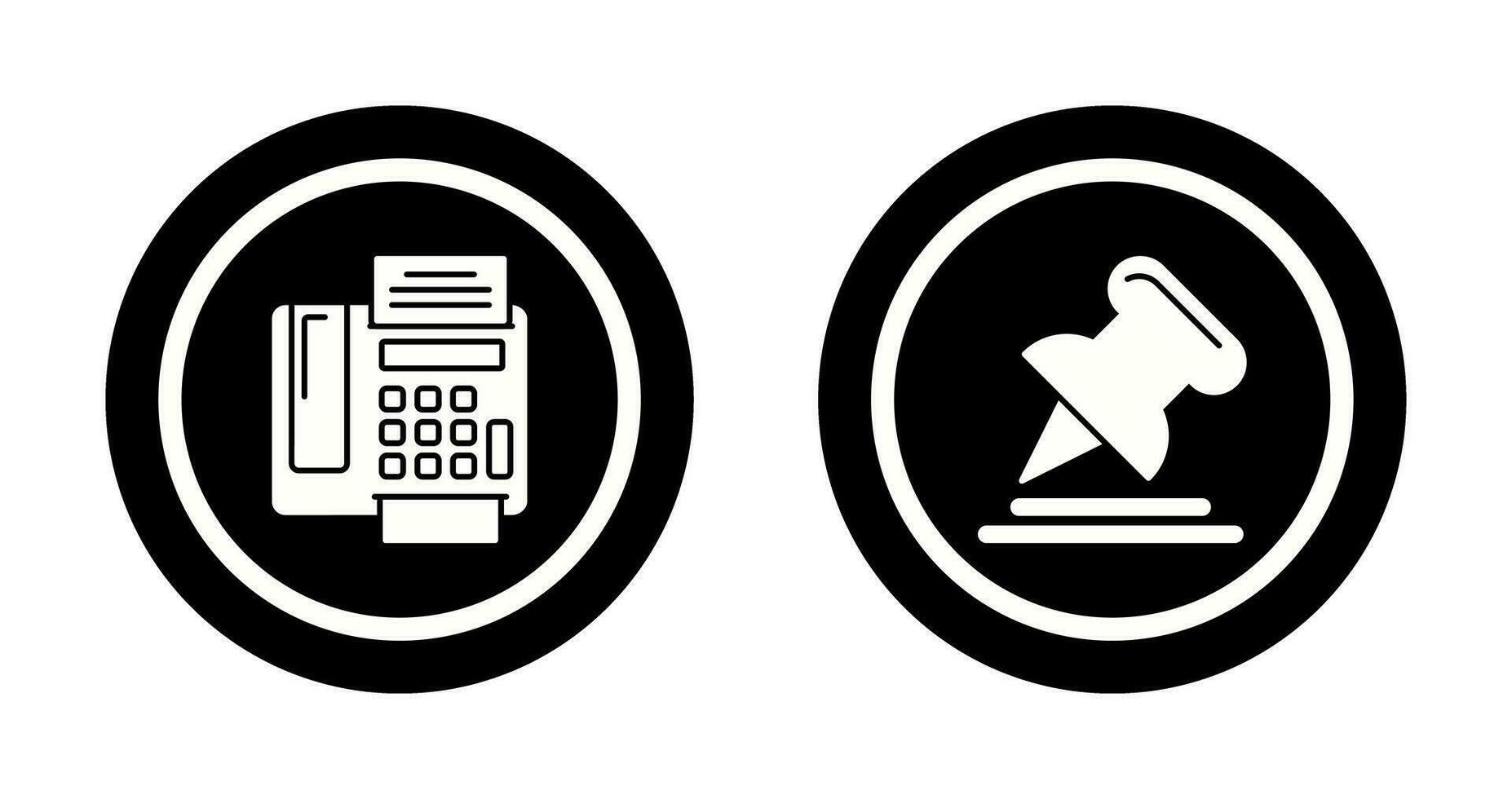 Fax Machine and Pin Icon vector